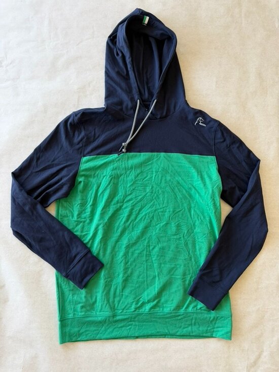 Rhoback Other - Rhoback Hesi Performance Hoodie Blue & Green Colorblock Sz S